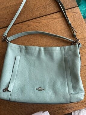 Coach Pebbled Leather Hobo in Mint Green